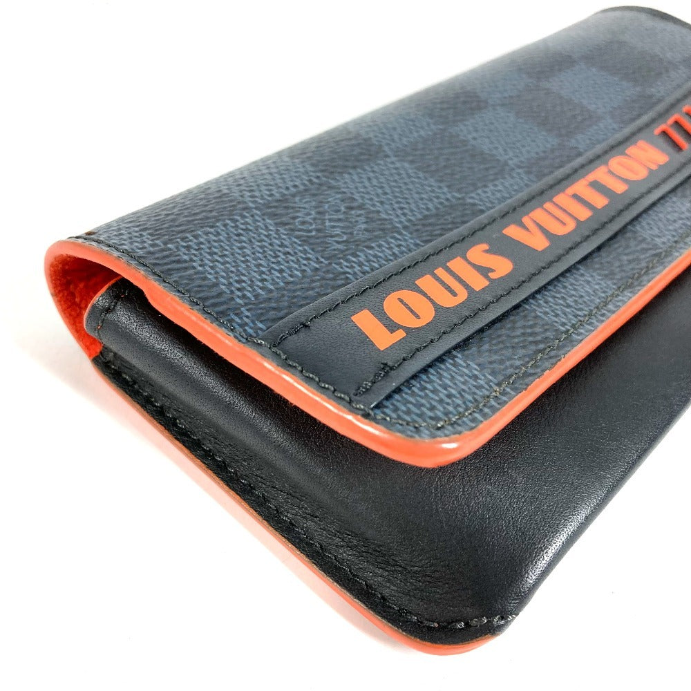 LOUIS VUITTON GI0380 Damier Cobalt Etui Lunette Woody Eyewear Eyeglass Case/Sunglasses Case/Pouch in Damier Cobalt Canvas, Unisex, Navy