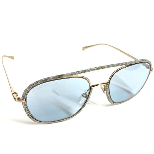 CHANEL 4249-J Denim CC Coco Mark Logo Glasses Eyewear Sunglasses Denim Unisex Blue