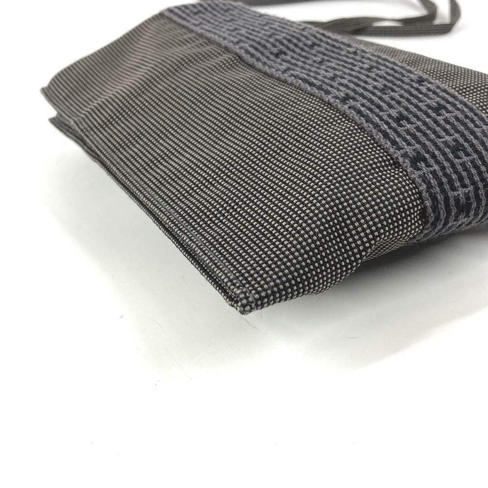 HERMES エールライン ポシェット カバン バッグ 斜め掛け ポシェット ショルダーバッグ キャンバス ユニセックス グレー