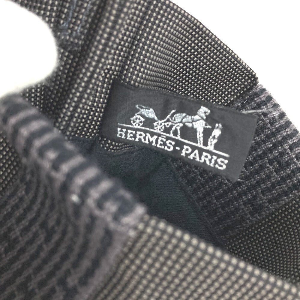 HERMES エールライン ポシェット カバン バッグ 斜め掛け ポシェット ショルダーバッグ キャンバス ユニセックス グレー