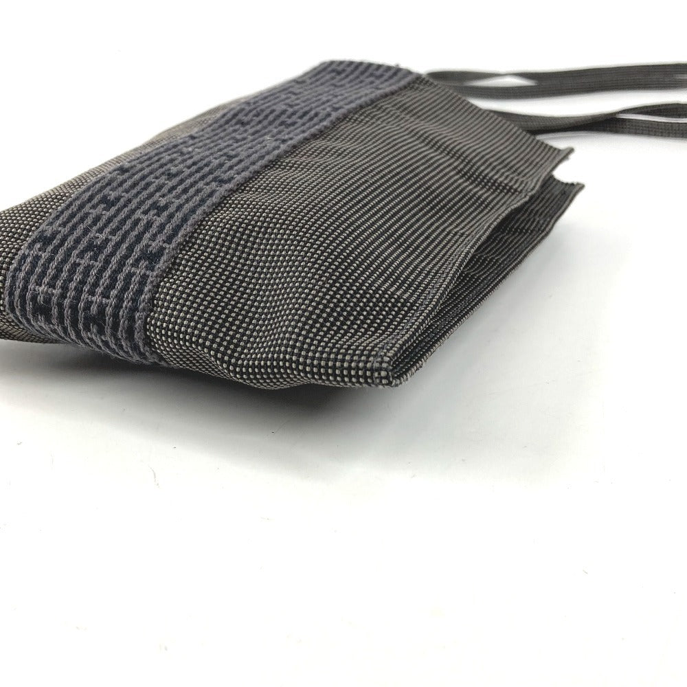 HERMES エールライン ポシェット カバン バッグ 斜め掛け ポシェット ショルダーバッグ キャンバス ユニセックス グレー