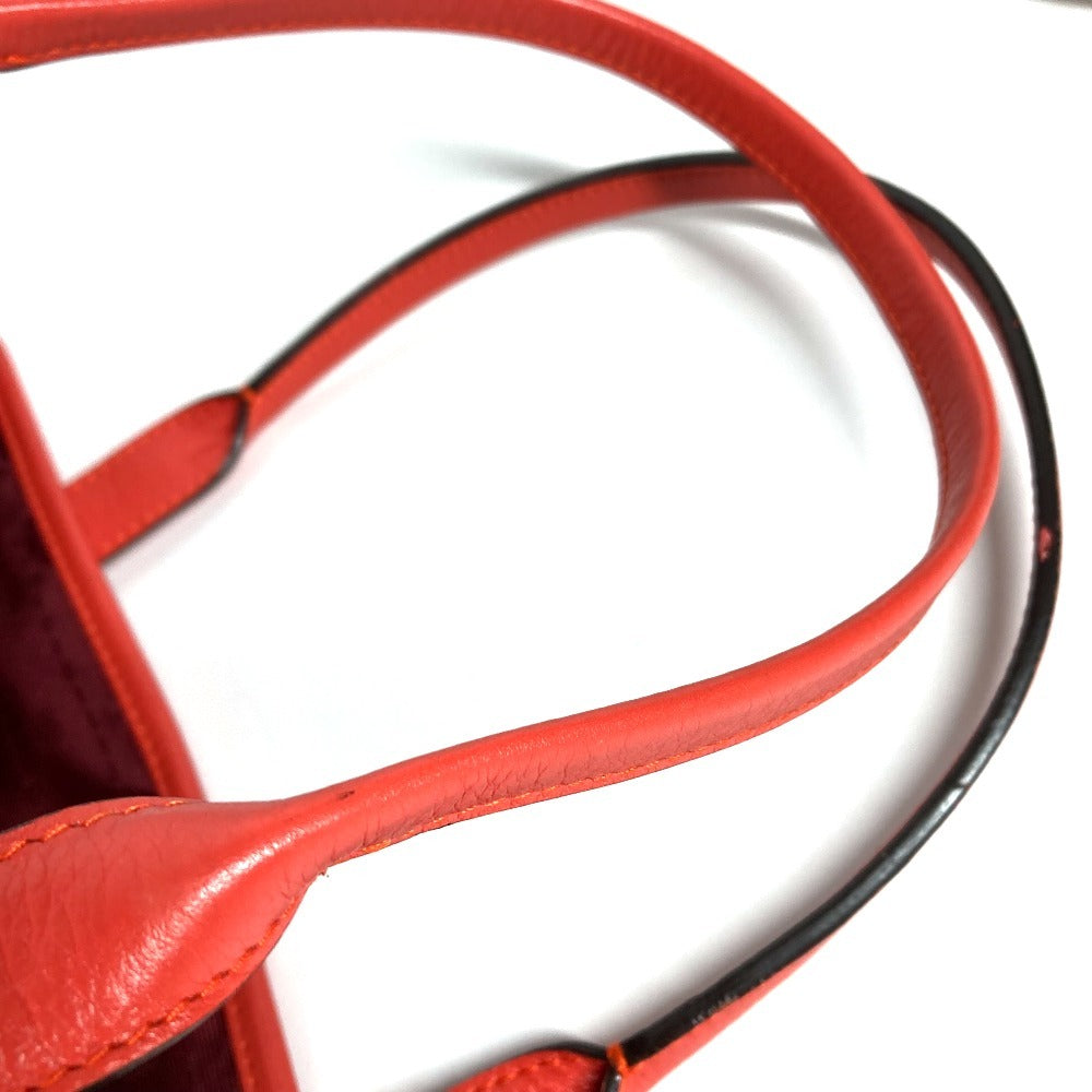 LOEWE ロゴ ヘリテージ カバン 肩掛け トートバッグ ショルダーバッグ レザー ユニセックス オレンジレッド系