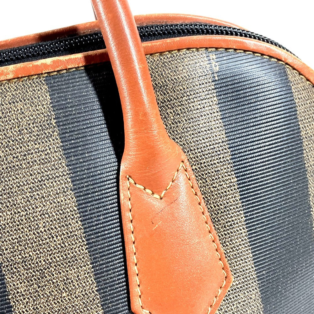 FENDI ヴィンテージ ペカン ロゴ カバン ハンドバッグ トートバッグ PVC/レザー レディース カーキ