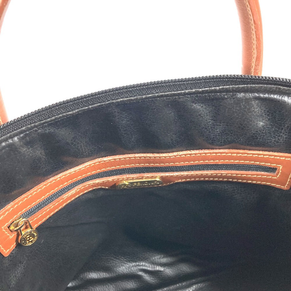 FENDI ヴィンテージ ペカン ロゴ カバン ハンドバッグ トートバッグ PVC/レザー レディース カーキ