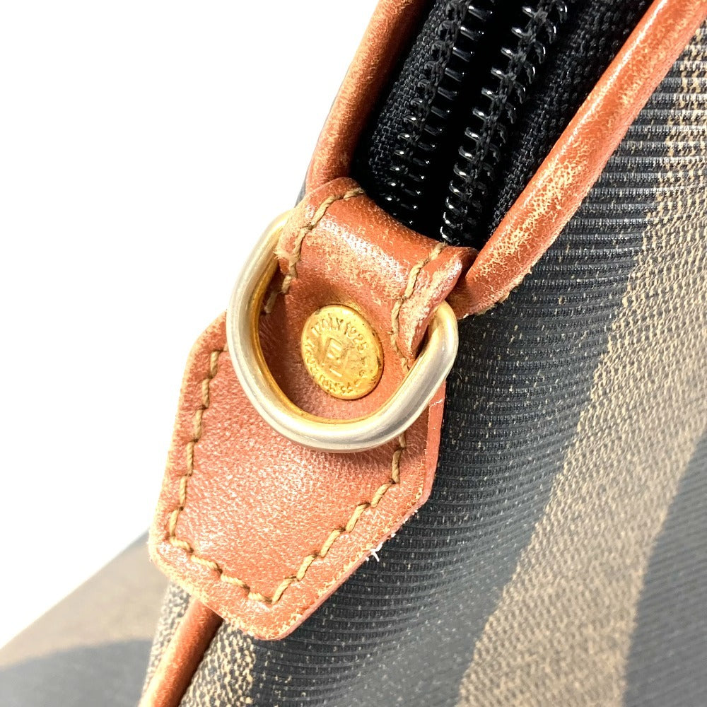 FENDI ヴィンテージ ペカン ロゴ カバン ハンドバッグ トートバッグ PVC/レザー レディース カーキ