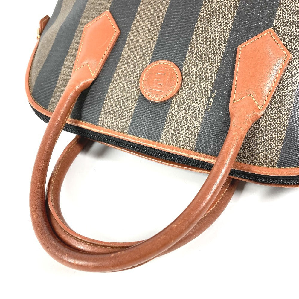 FENDI ヴィンテージ ペカン ロゴ カバン ハンドバッグ トートバッグ PVC/レザー レディース カーキ