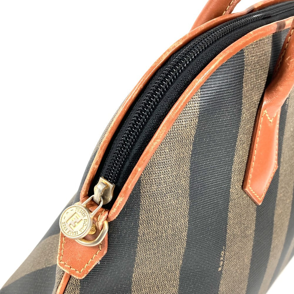 FENDI ヴィンテージ ペカン ロゴ カバン ハンドバッグ トートバッグ PVC/レザー レディース カーキ