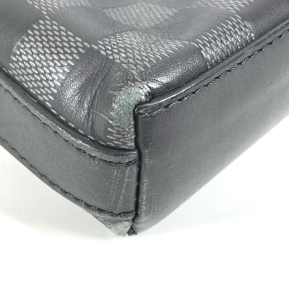 LOUIS VUITTON N42418 ダミエアンフィニ ディスカバリーメッセンジャー カバン 斜め掛け ポシェット ショルダーバッグ ダミエアンフィニレザー ユニセックス オニキス ブラック