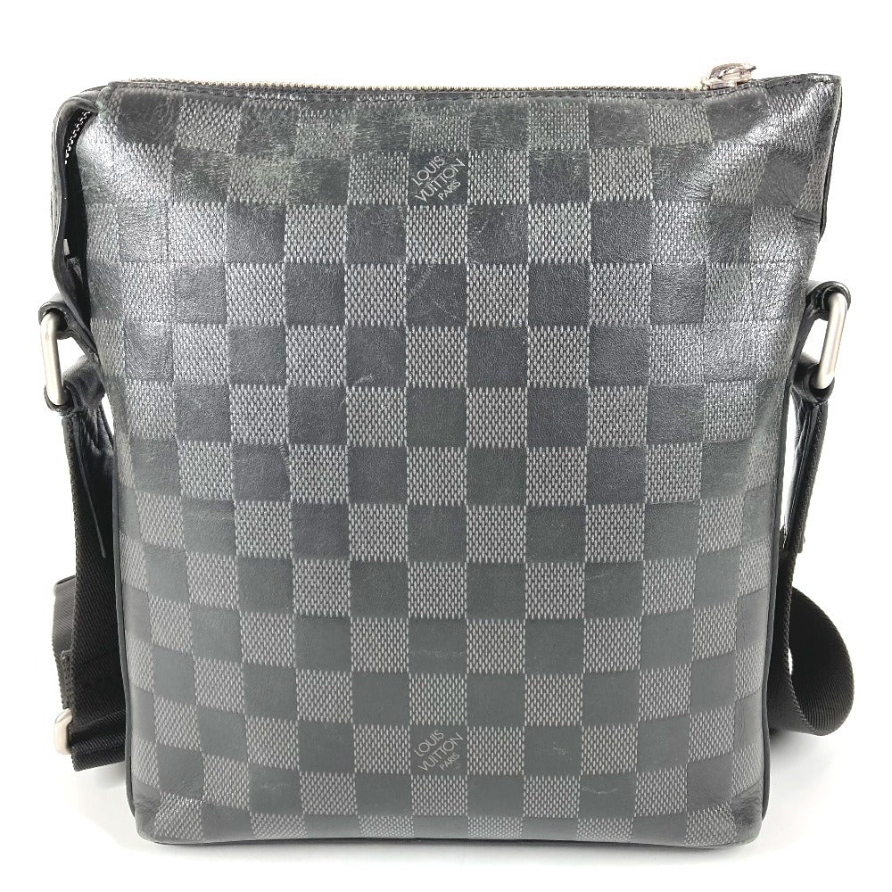 LOUIS VUITTON N42418 ダミエアンフィニ ディスカバリーメッセンジャー カバン 斜め掛け ポシェット ショルダーバッグ ダミエアンフィニレザー ユニセックス オニキス ブラック