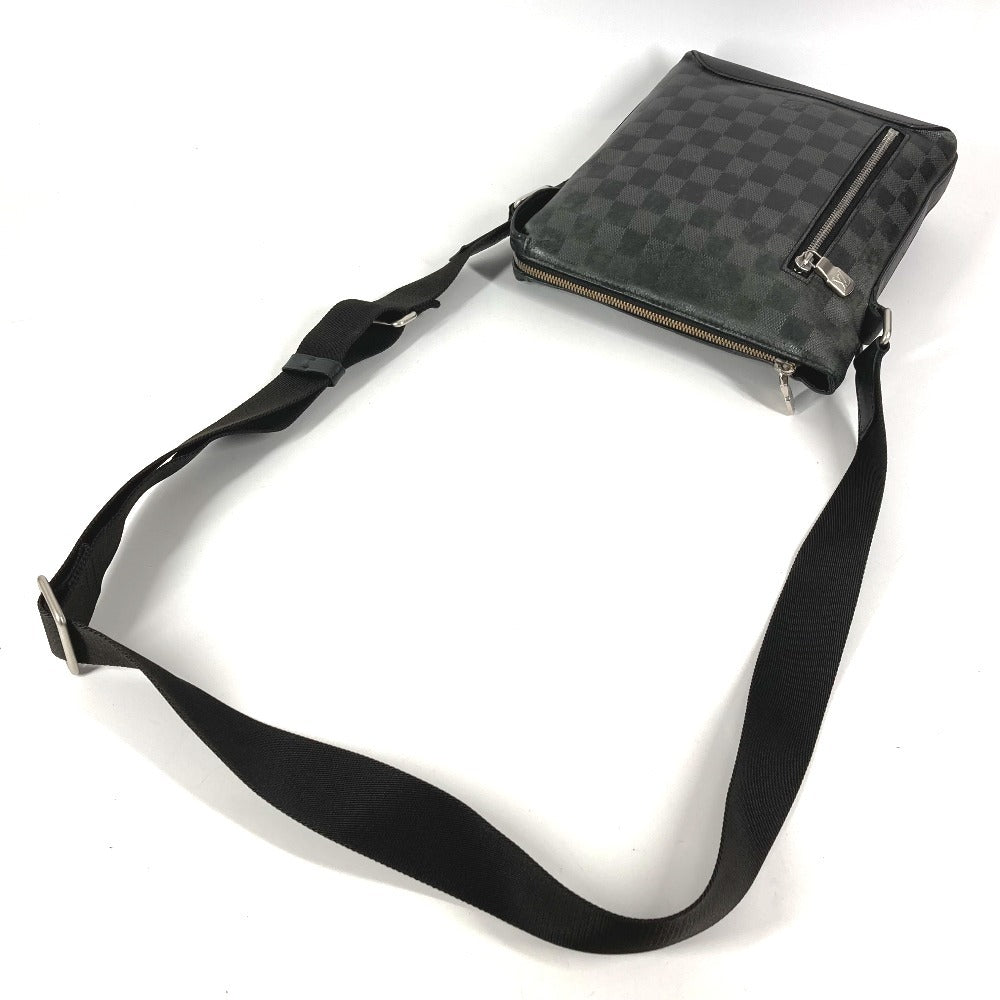 LOUIS VUITTON N42418 ダミエアンフィニ ディスカバリーメッセンジャー カバン 斜め掛け ポシェット ショルダーバッグ ダミエアンフィニレザー ユニセックス オニキス ブラック
