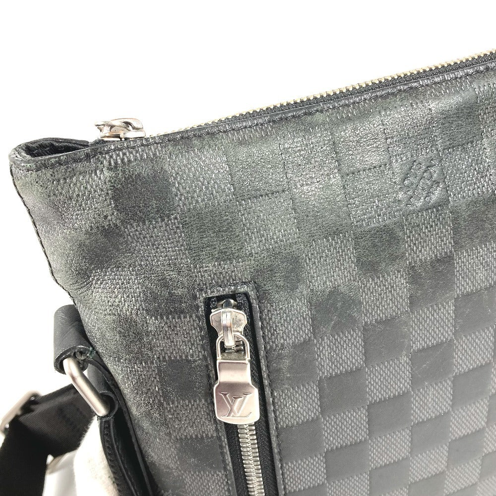 LOUIS VUITTON N42418 ダミエアンフィニ ディスカバリーメッセンジャー カバン 斜め掛け ポシェット ショルダーバッグ ダミエアンフィニレザー ユニセックス オニキス ブラック