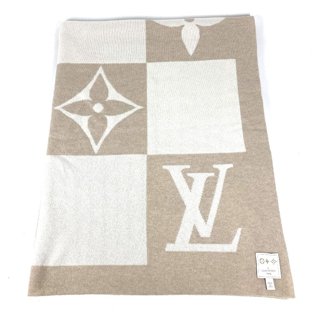 LOUIS VUITTON GI0742 ダミエチェッカー モノグラム ベビー ブランケット インテリア　BABY ベビー 毛布 ブランケット カシミヤ キッズ デューン ベージュ