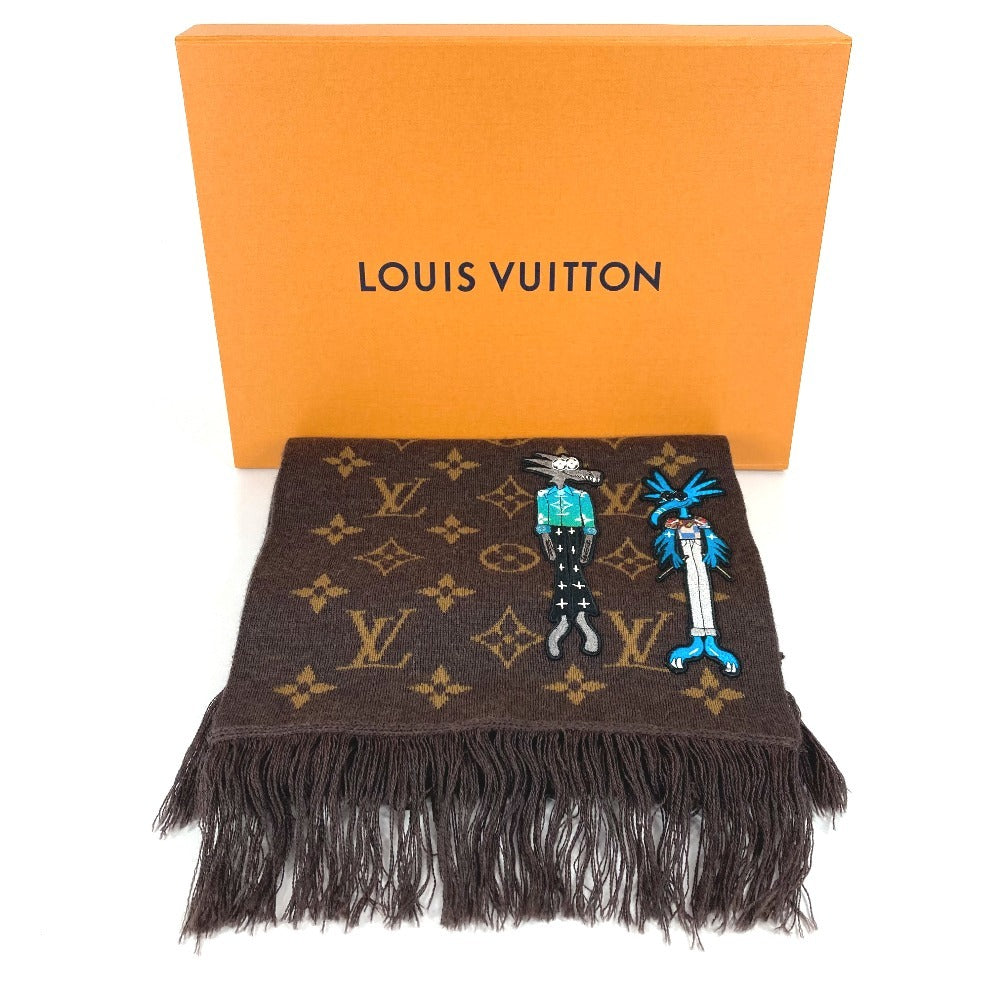 LOUIS VUITTON MP2964 ヴァージルアブロー エシャルプLVフレンズ フリンジ マフラー ウール ユニセックス ブラウン