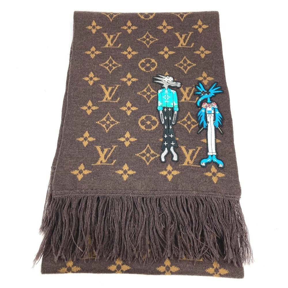 LOUIS VUITTON MP2964 ヴァージルアブロー エシャルプLVフレンズ フリンジ マフラー ウール ユニセックス ブラウン