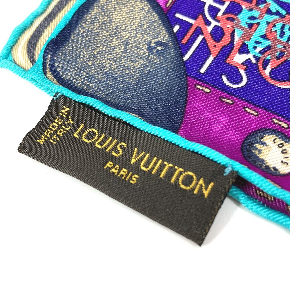 LOUIS VUITTON 不明 モノグラム 総柄 スカーフ シルク レディース パープル