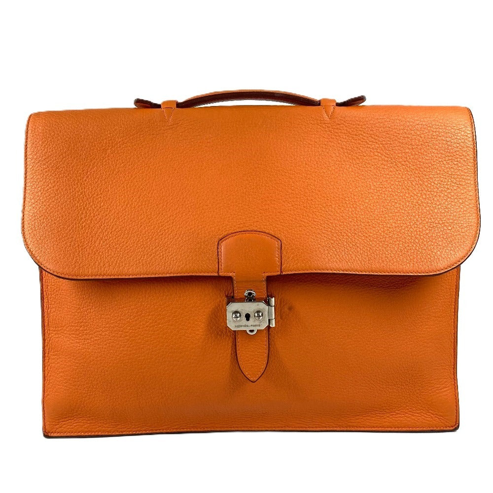 HERMES ブリーフケース 書類カバン サックアデペッシュ41 サックアデペッシュ 41 トートバッグ ハンドバッグ ビジネスバッグ トリヨンクレマンス ユニセックス オレンジ