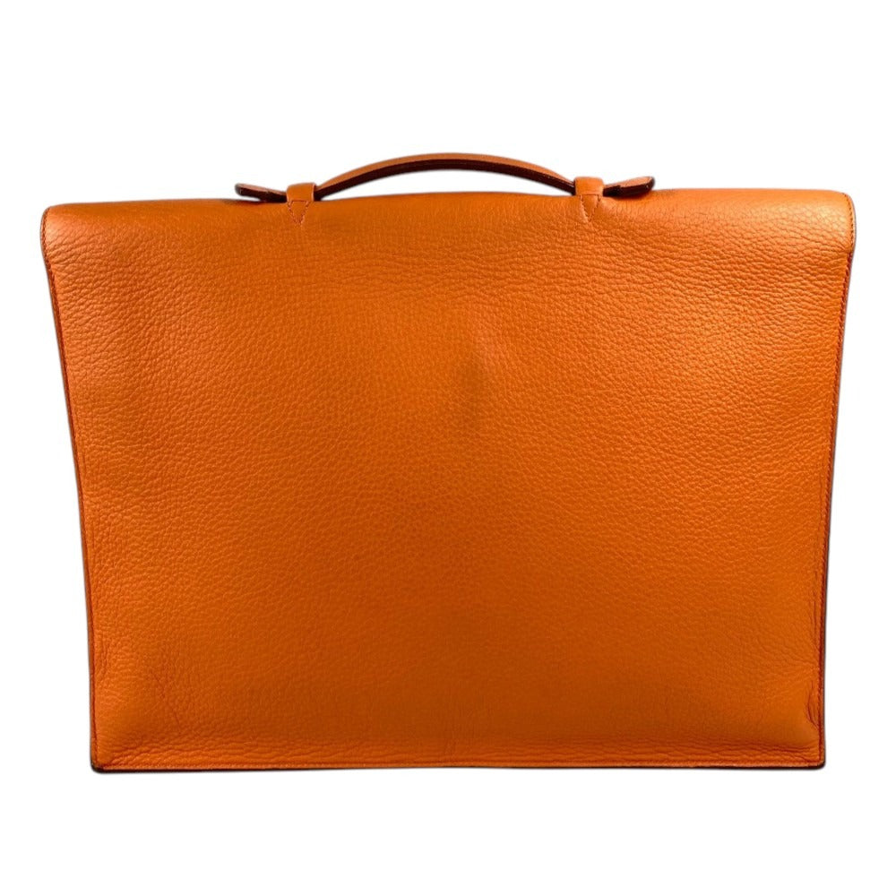 HERMES ブリーフケース 書類カバン サックアデペッシュ41 サックアデペッシュ 41 トートバッグ ハンドバッグ ビジネスバッグ トリヨンクレマンス ユニセックス オレンジ