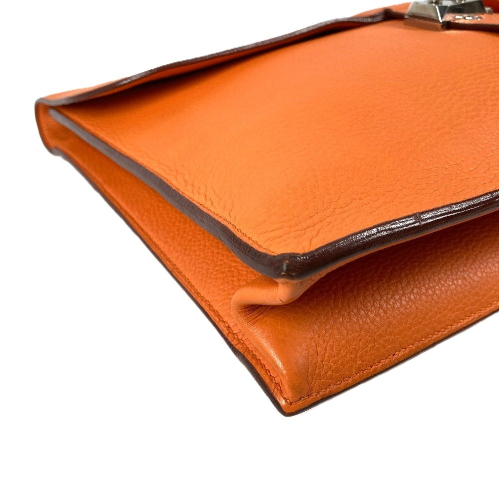 HERMES ブリーフケース 書類カバン サックアデペッシュ41 サックアデペッシュ 41 トートバッグ ハンドバッグ ビジネスバッグ トリヨンクレマンス ユニセックス オレンジ