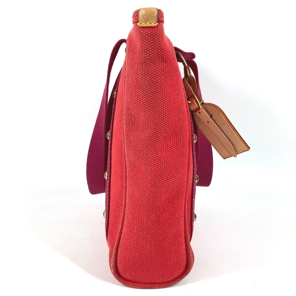 LOUIS VUITTON M40034 アンティグア カバMM カバ MM トートバック カバン ハンドバック トートバッグ コットン レディース レッド