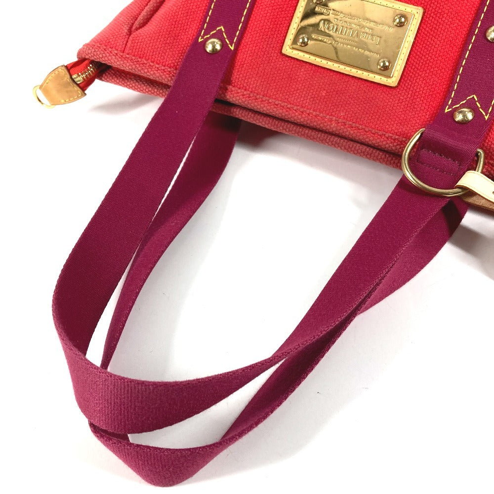 LOUIS VUITTON M40034 アンティグア カバMM カバ MM トートバック カバン ハンドバック トートバッグ コットン レディース レッド