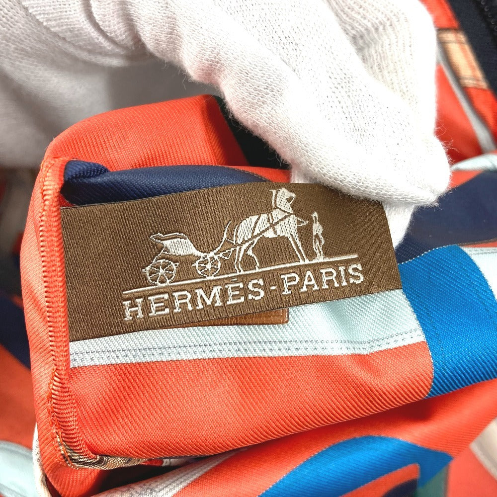 HERMES カヴァルカドゥール エアシルク ダッフル 44 カバン ボストンバッグ 肩掛け ショルダーバッグ シルク ユニセックス オレンジ