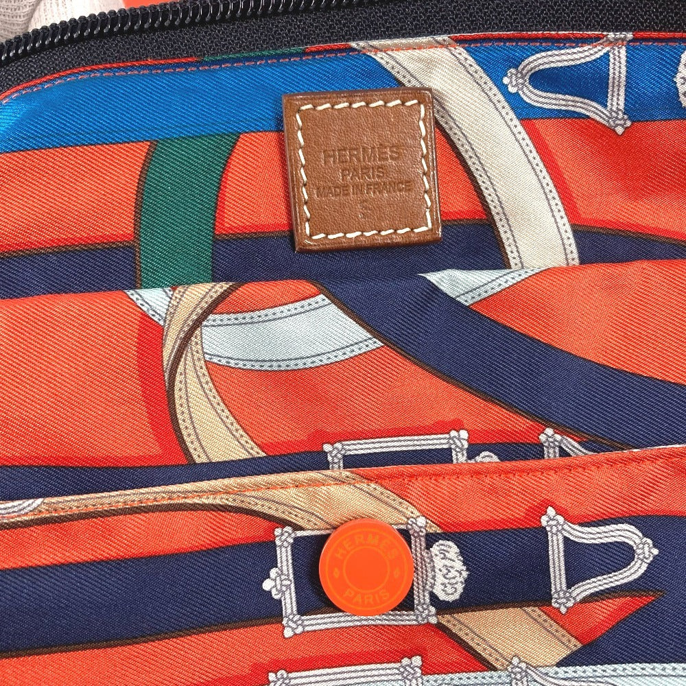 HERMES カヴァルカドゥール エアシルク ダッフル 44 カバン ボストンバッグ 肩掛け ショルダーバッグ シルク ユニセックス オレンジ