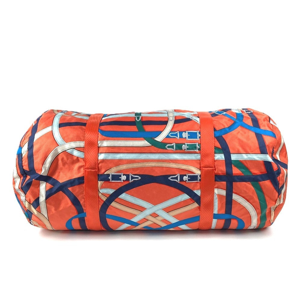 HERMES カヴァルカドゥール エアシルク ダッフル 44 カバン ボストンバッグ 肩掛け ショルダーバッグ シルク ユニセックス オレンジ