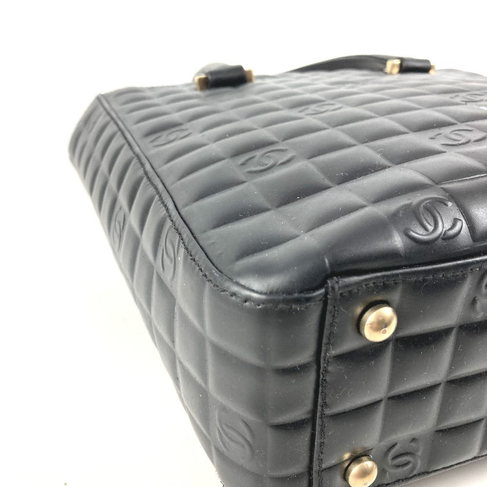 CHANEL วินเทจ โลโก้ CC โคโค่มาร์ค ช็อกโกแลตบาร์ กระเป๋า โท้ทแบค แฮนด์แบค หนัง ยูนิเซ็กส์ สีดำ