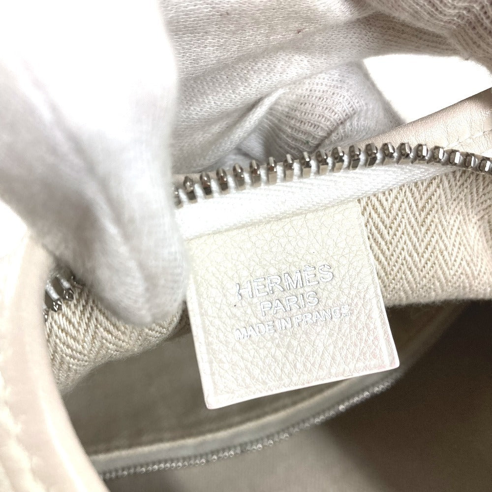 HERMES ロングストラップ付き マサイPM マサイ PM 肩掛け カバン ショルダーバッグ レザー ユニセックス ホワイト