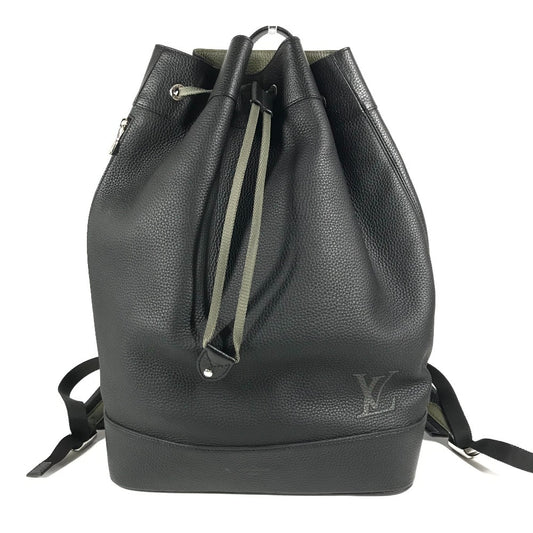 LOUIS VUITTON M55171 LV Logo Taurillon Noé Backpack Daypack Bag Backpack Drawstring Backpack Taurillon Leather Unisex Black