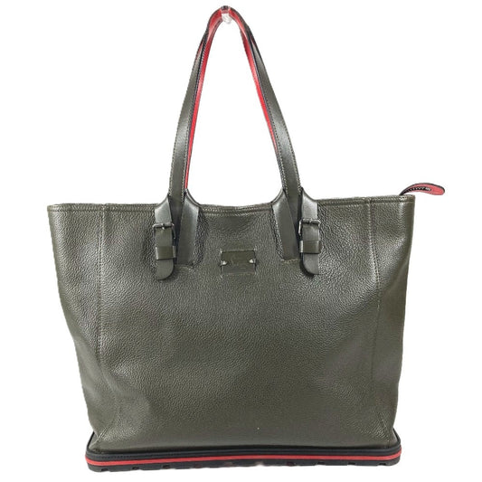 Christian Louboutin ロゴ カバイカー カバン トートバッグ ショルダーバッグ レザー ユニセックス カーキ
