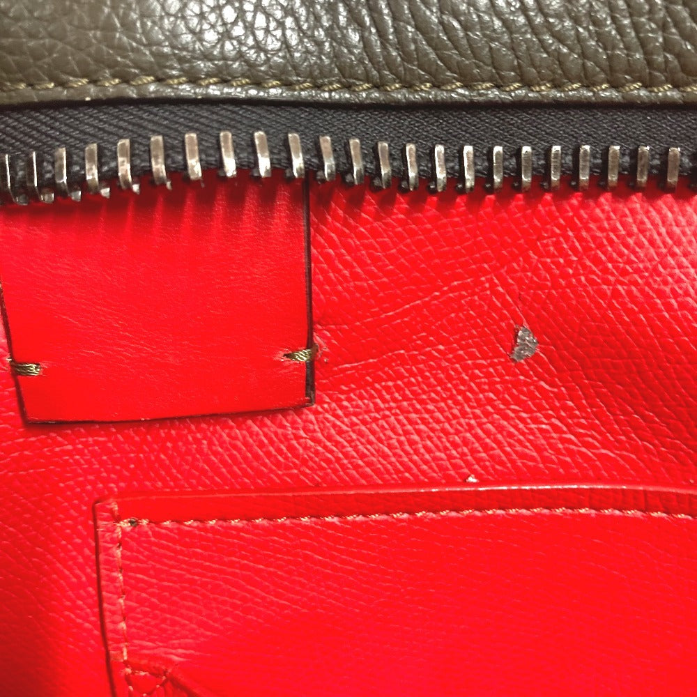 Christian Louboutin ロゴ カバイカー カバン トートバッグ ショルダーバッグ レザー ユニセックス カーキ