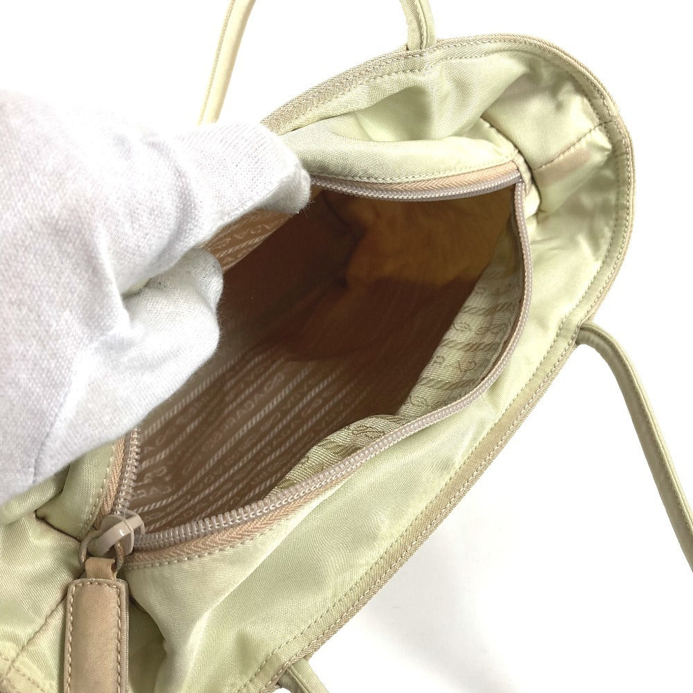 PRADA トライアングルロゴ 三角ロゴ プレート カバン トートバッグ 肩掛け ショルダーバッグ ナイロン ユニセックス ベージュ系