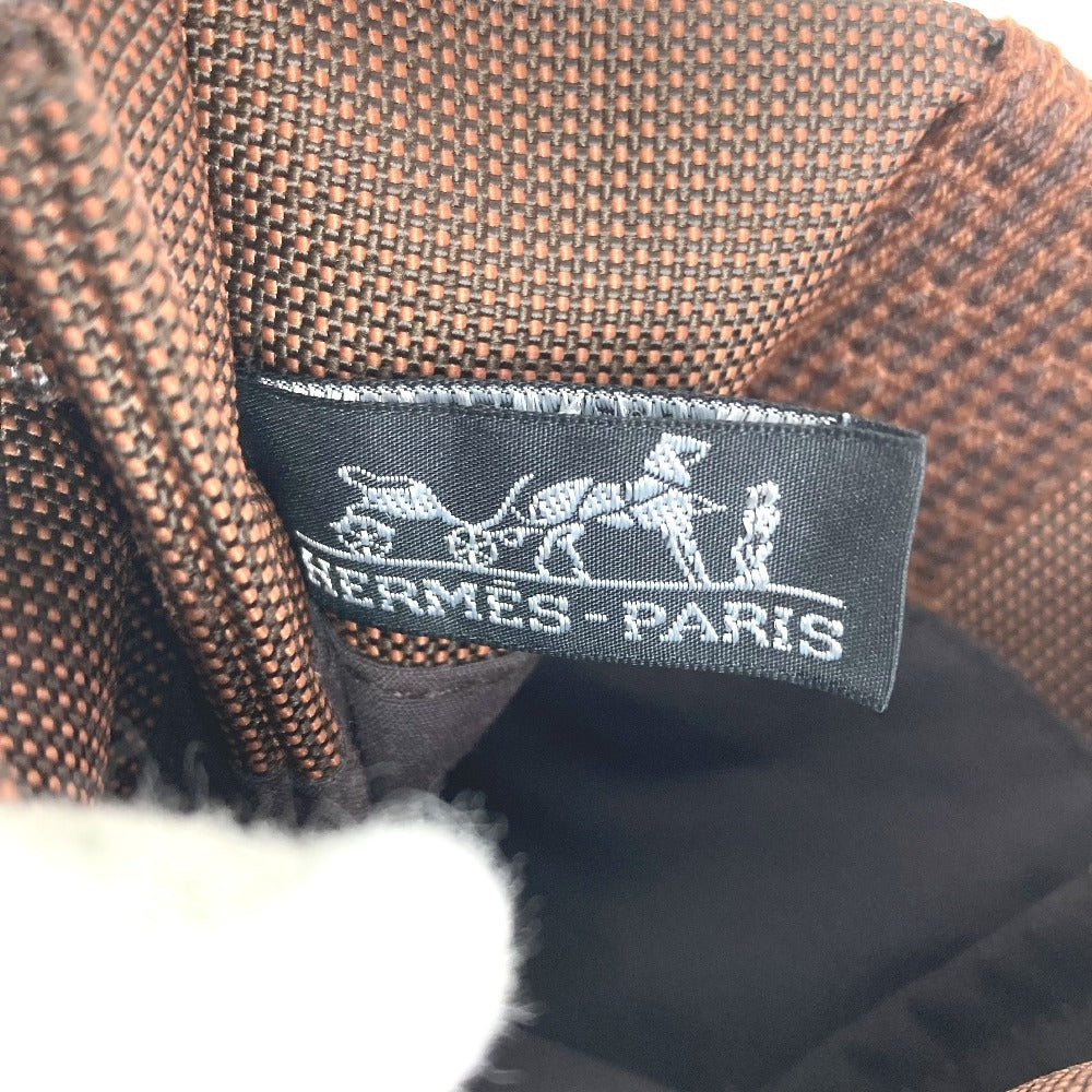 HERMES エールライン ポシェット カバン バッグ 斜め掛け ポシェット ショルダーバッグ キャンバス ユニセックス ブラウン