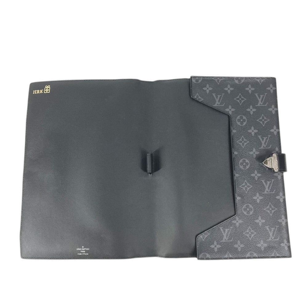 LOUIS VUITTON GI0273 Monogram Eclipse Porte-Documents Frank GM Bag Pouch Clutch Bag Monogram Eclipse Canvas Unisex Black