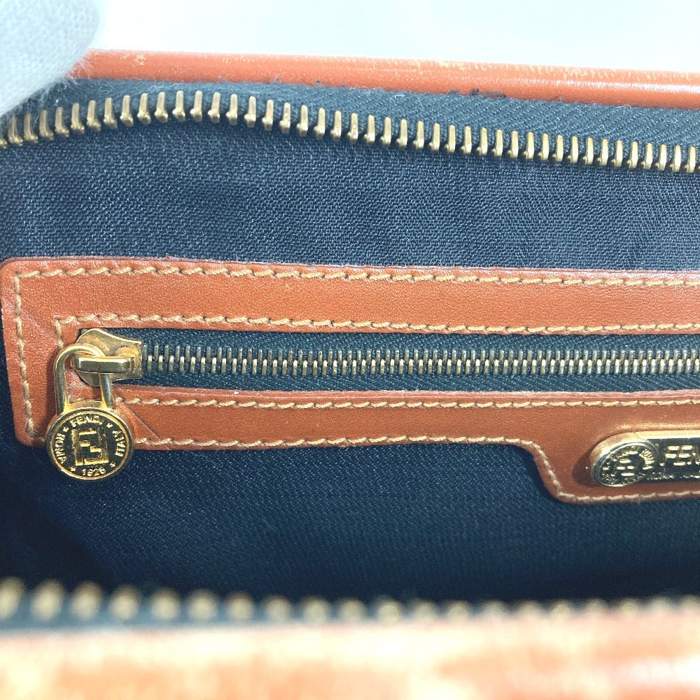 FENDI ヴィンテージ ペカン カバン ミニボストンバッグ ハンドバッグ PVC/レザー ユニセックス カーキ