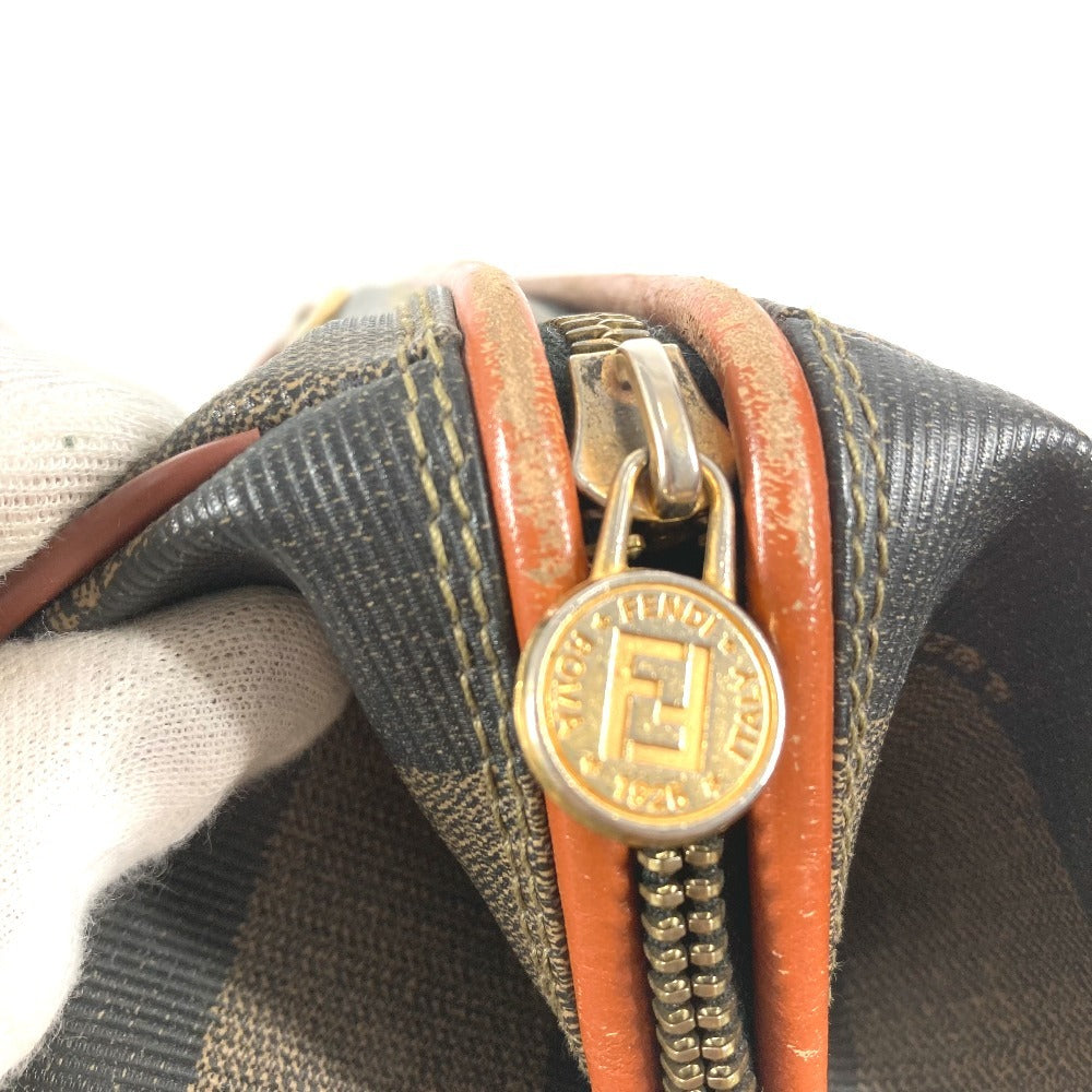 FENDI ヴィンテージ ペカン カバン ミニボストンバッグ ハンドバッグ PVC/レザー ユニセックス カーキ