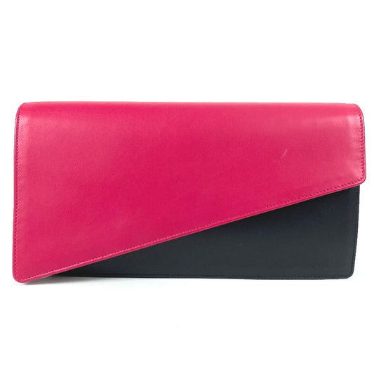 SAINT LAURENT PARIS 318026 バイカラー カバン ポーチ フラップ クラッチバッグ レザー ユニセックス ブラック