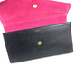 SAINT LAURENT PARIS 318026 Bicolor Bag Pouch Flap Clutch Bag Leather Unisex Black