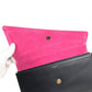 SAINT LAURENT PARIS 318026 Bicolor Bag Pouch Flap Clutch Bag Leather Unisex Black