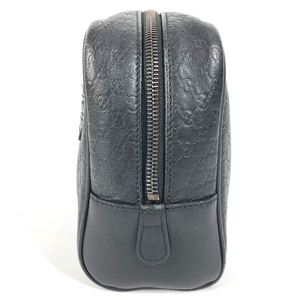 GUCCI 419775 グッチシマ GG ロゴ クラッチバッグ カバン ポーチ 持ち手つき セカンドバッグ シマレザー ユニセックス ブラック