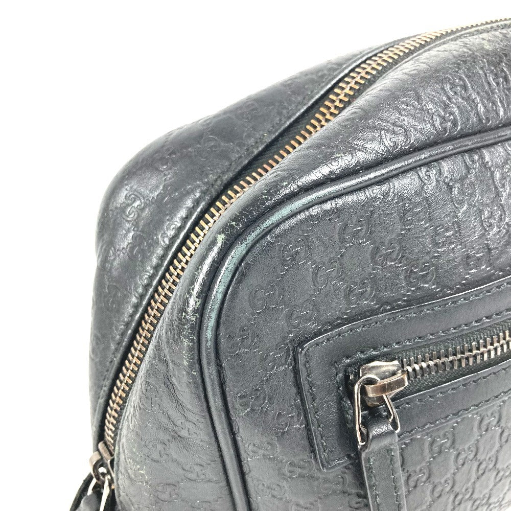 GUCCI 419775 グッチシマ GG ロゴ クラッチバッグ カバン ポーチ 持ち手つき セカンドバッグ シマレザー ユニセックス ブラック