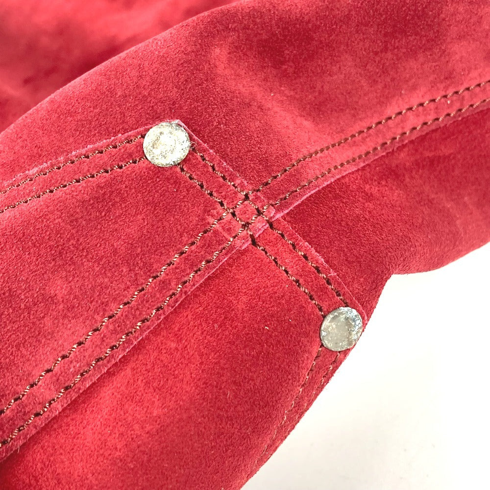 TIFFANY&Co. Pouch Included, Logo Reversible Bag, Tote Bag, Shoulder Bag, Metallic Shoulder Bag, Suede/Leather, Unisex, Red