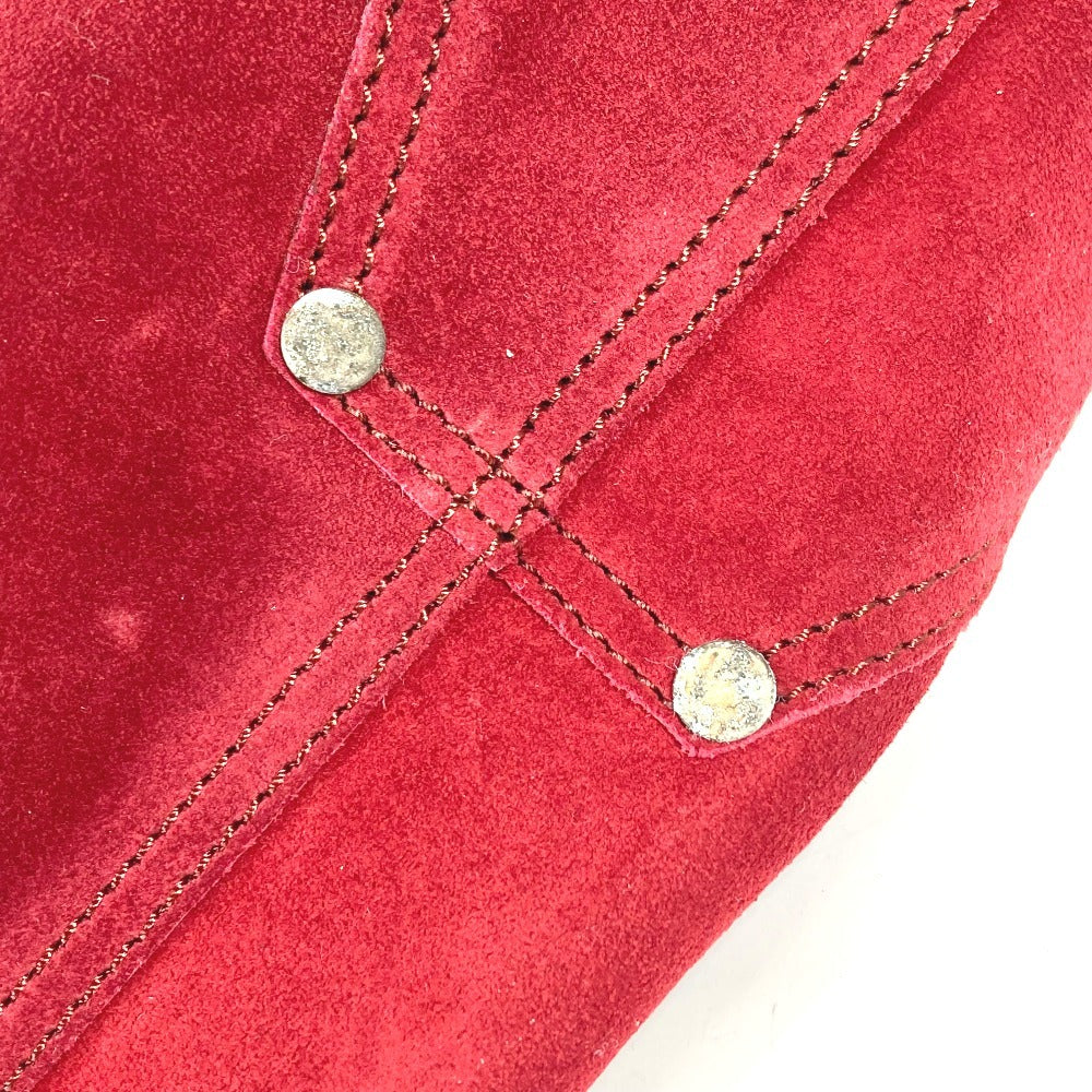 TIFFANY&Co. Pouch Included, Logo Reversible Bag, Tote Bag, Shoulder Bag, Metallic Shoulder Bag, Suede/Leather, Unisex, Red