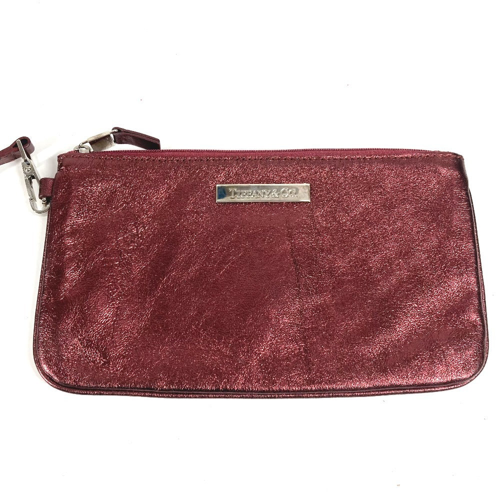 TIFFANY&Co. Pouch Included, Logo Reversible Bag, Tote Bag, Shoulder Bag, Metallic Shoulder Bag, Suede/Leather, Unisex, Red