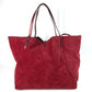 TIFFANY&Co. Pouch Included, Logo Reversible Bag, Tote Bag, Shoulder Bag, Metallic Shoulder Bag, Suede/Leather, Unisex, Red