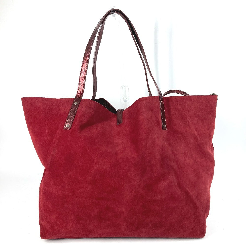 TIFFANY&Co. Pouch Included, Logo Reversible Bag, Tote Bag, Shoulder Bag, Metallic Shoulder Bag, Suede/Leather, Unisex, Red