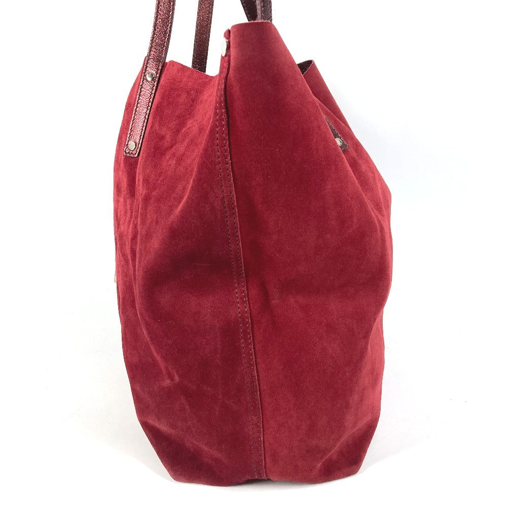 TIFFANY&Co. Pouch Included, Logo Reversible Bag, Tote Bag, Shoulder Bag, Metallic Shoulder Bag, Suede/Leather, Unisex, Red