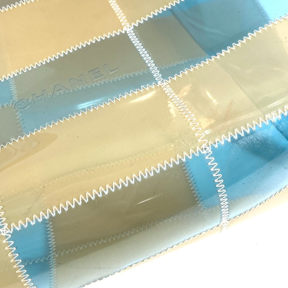 CHANEL CC ココマーク ロゴ パッチワーク カバン トートバッグ 肩掛け ショルダーバッグ ビニール ユニセックス ベージュ