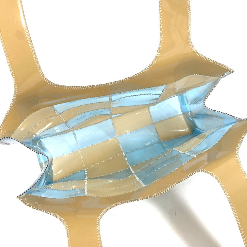 CHANEL CC ココマーク ロゴ パッチワーク カバン トートバッグ 肩掛け ショルダーバッグ ビニール ユニセックス ベージュ